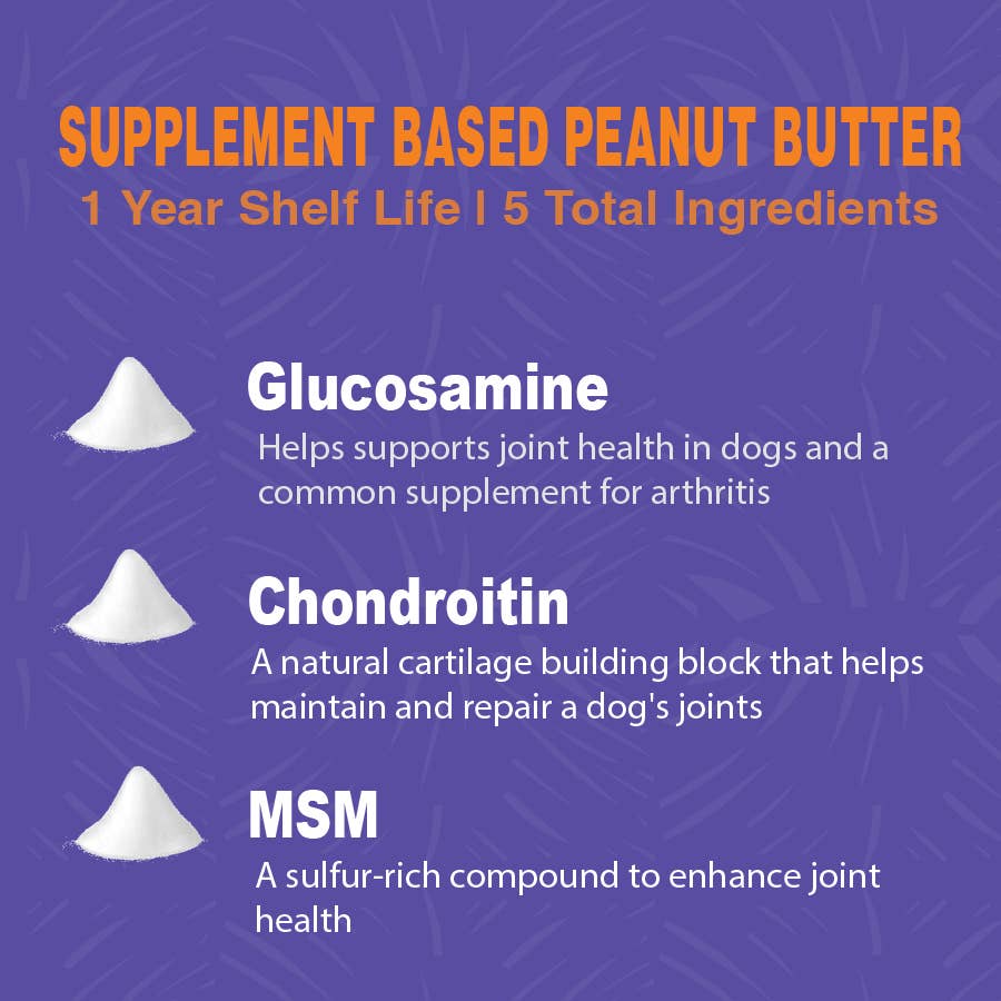 Poochie Butter - Wholesale Pet Treats - Dog - 8oz Senior Dog Peanut Butter Squeeze Pack1