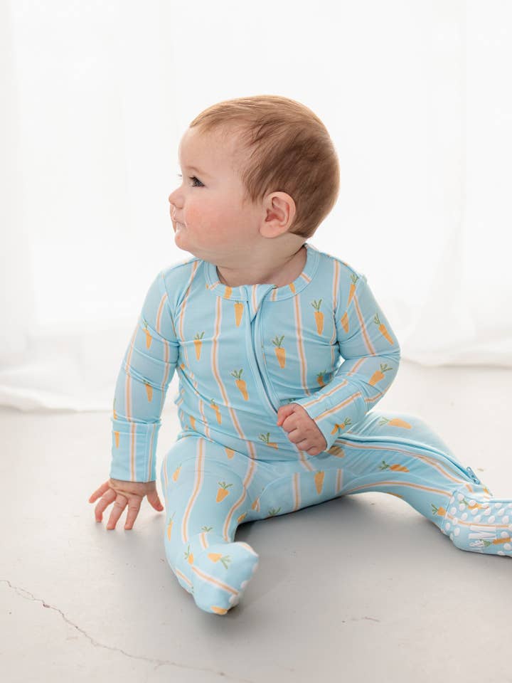 Blue Carrot Patch Zippy for wholesale by Elle & Mily