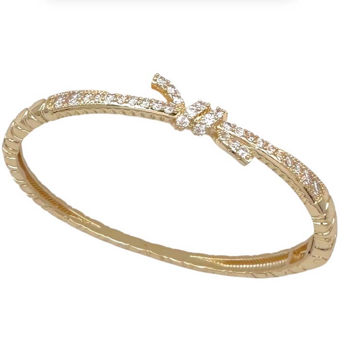 Crystal Pave Knot Statement Bangle for wholesale by My Best Kept Jewelry