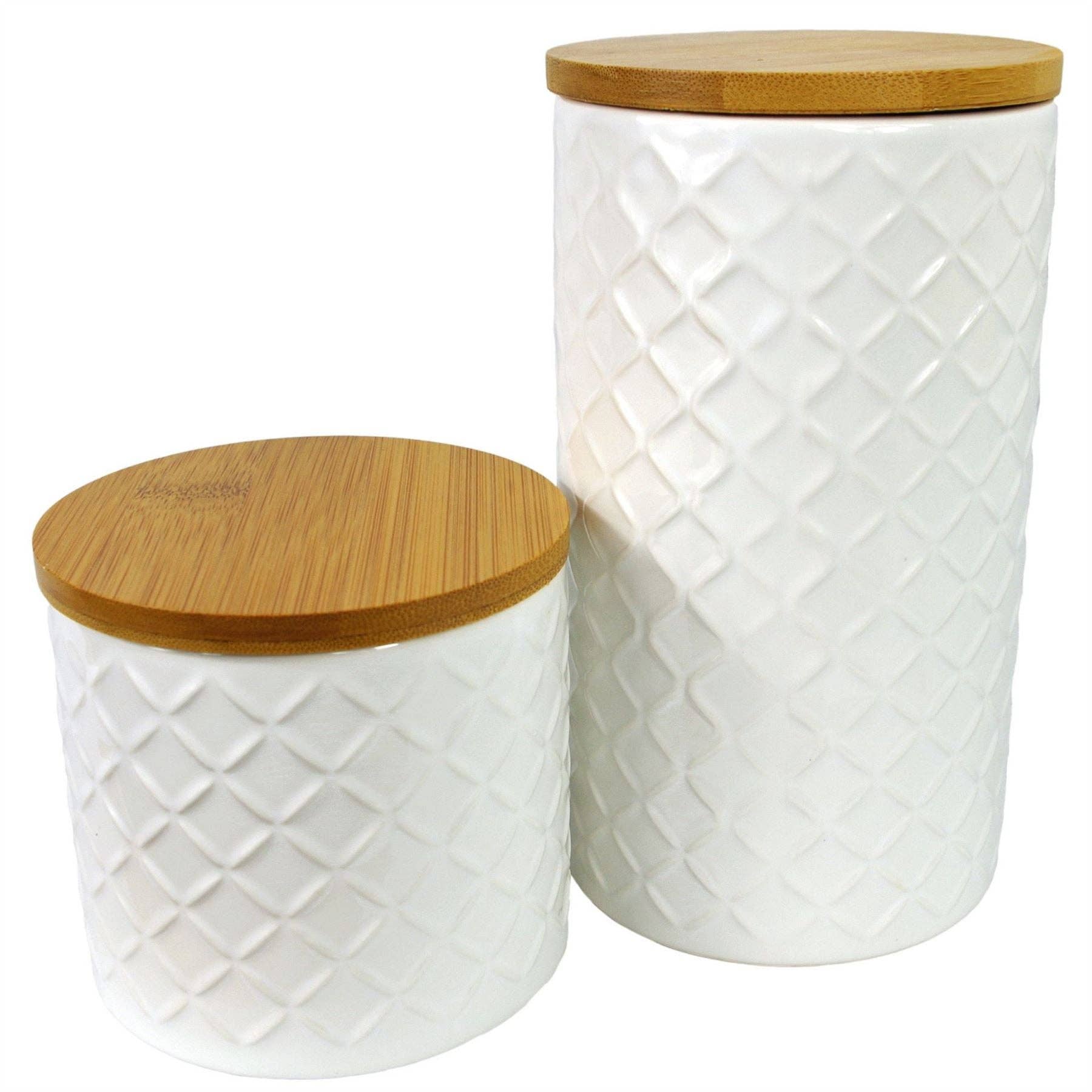 Leaf Design UK LTD – wholesale Canister set – Storage Jars Kitchen Canisters Ceramic Lids Cream 18cm Set 20