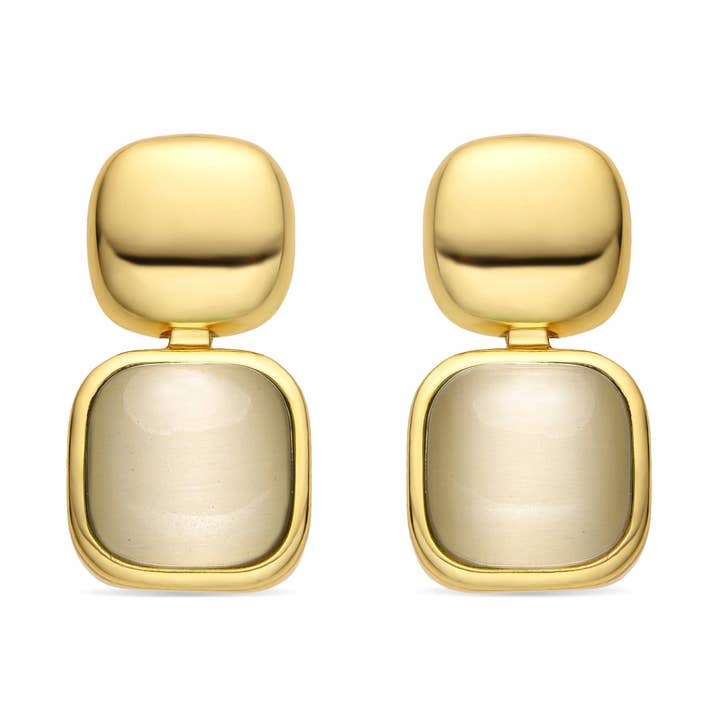 Örhängen med kattöga 18k guldplätering - Laroi för wholesale av Luxenter