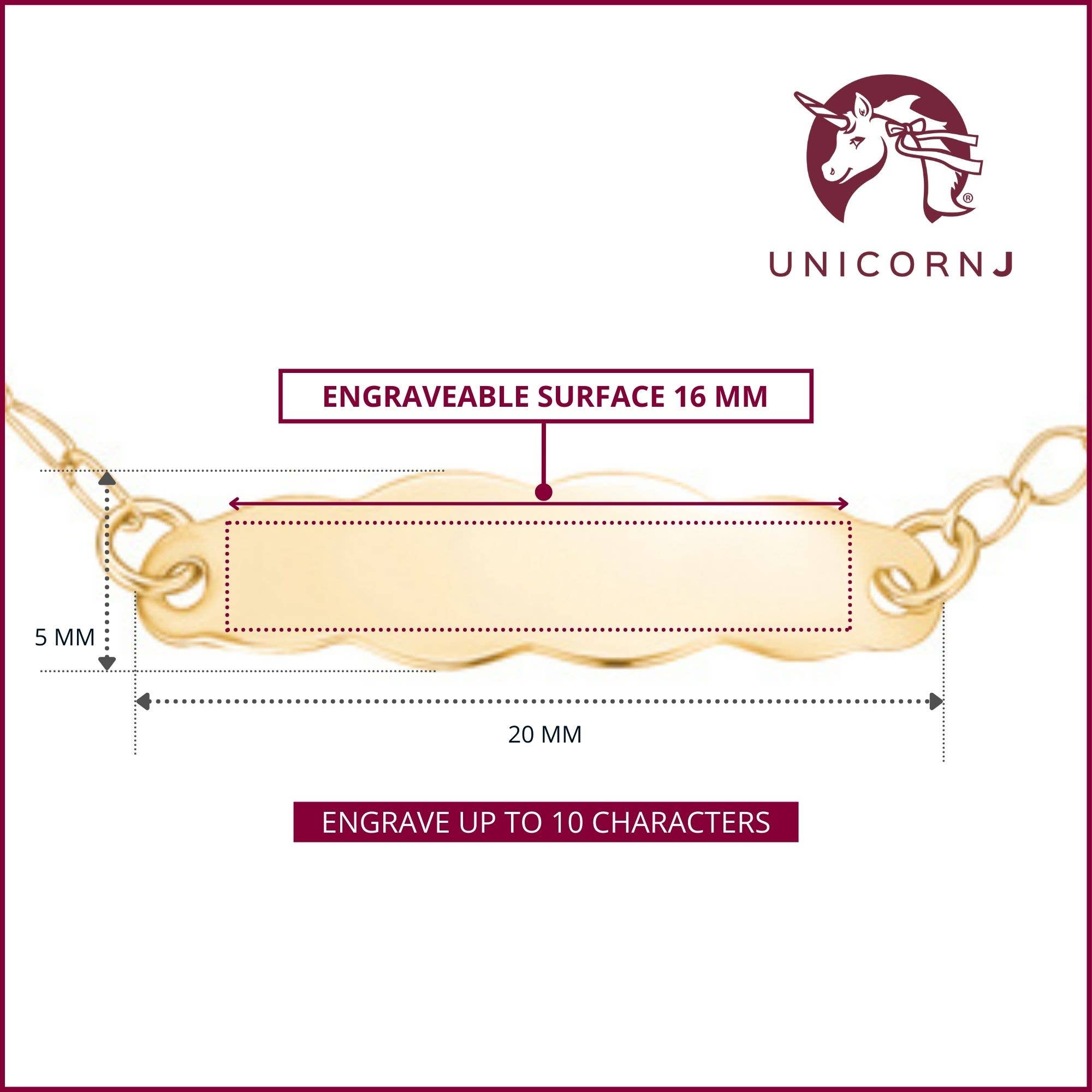 Massete - Vente Bracelets maillon et chaîne - Bracelet d'identification en or 14 carats à graver pour filles garçons enfants Baby Figaro20