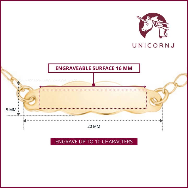 Massete - Vente Bracelets maillon et chaîne - Bracelet d'identification en or 14 carats à graver pour filles garçons enfants Baby Figaro20