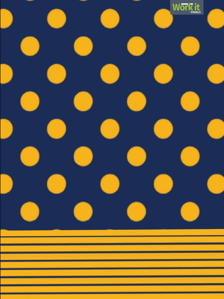 Game Day Blue and Gold Gym Towel for wholesale by Work It Towels