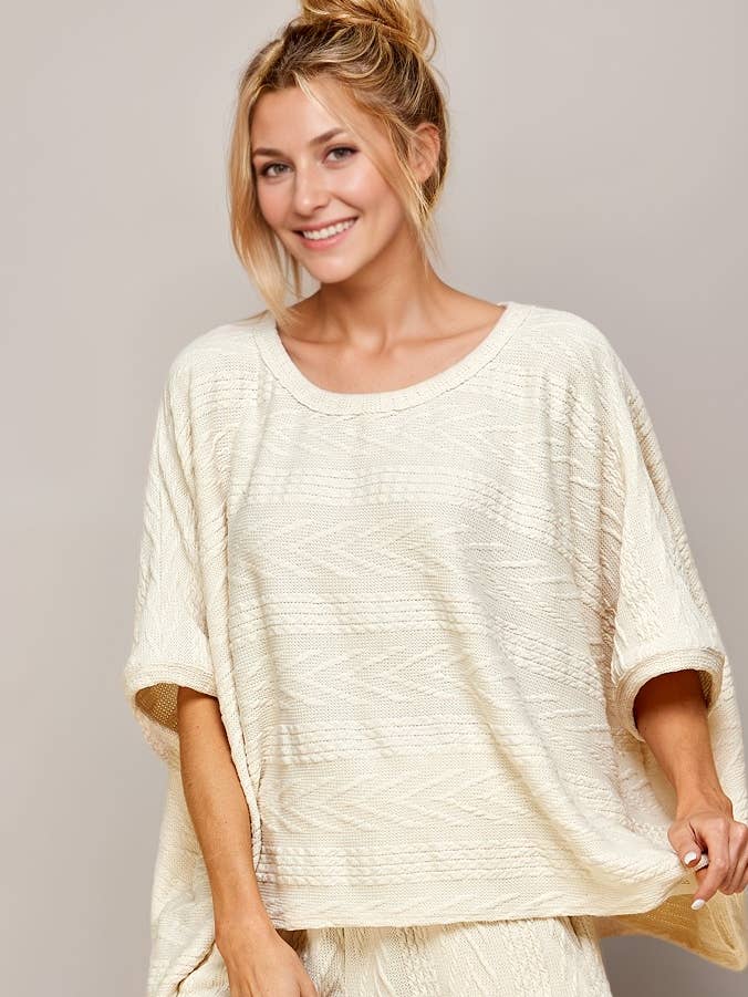 A.gain - Wholesale Knit Top - Women's - 10846SS614 - BOXY FIT HALF SLEEVE ROUND NECK TOP0