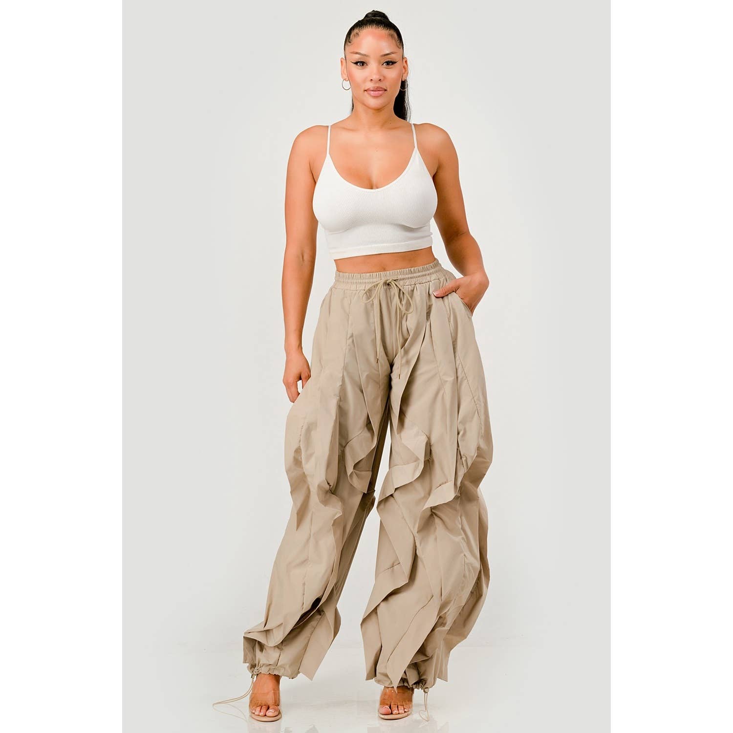 Black Pearl Clothing - Wholesale Pants - Women's - CASCADE DETAIL WIDE LEG PANTS6