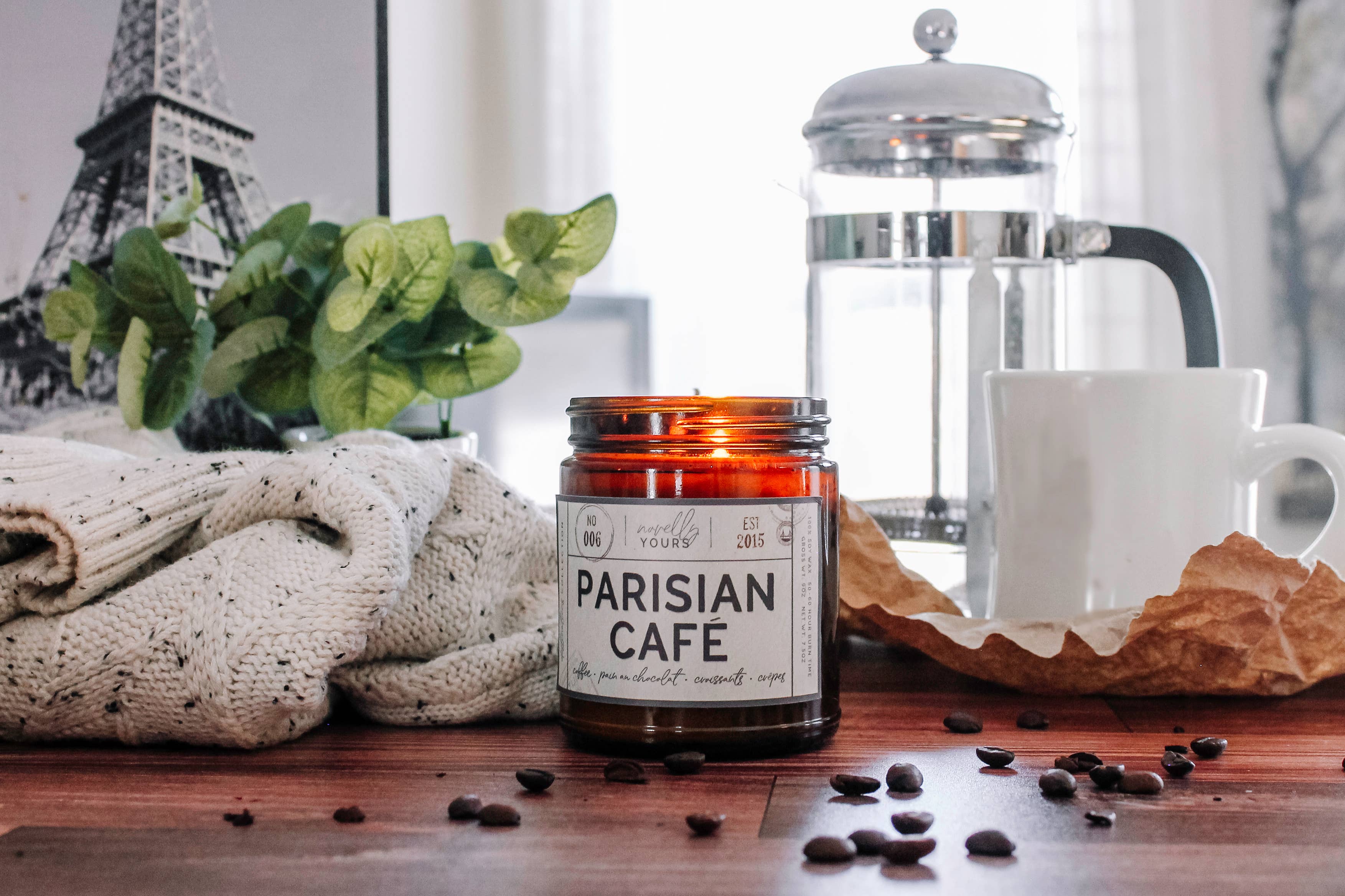 Novelly Yours - Vente Bougie en bocal - Bougie Café Parisien | France, Parfum de Café Inspiré par le Voyage4