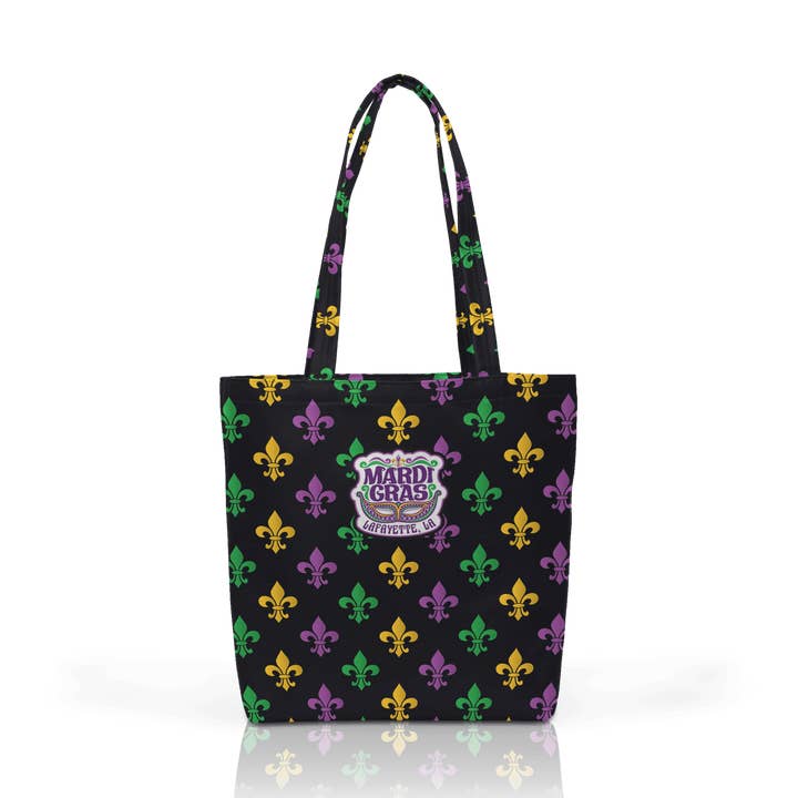 Customizable Vegan Leather Daily Tote: Mardi Gras Fleur De for wholesale by Matrix