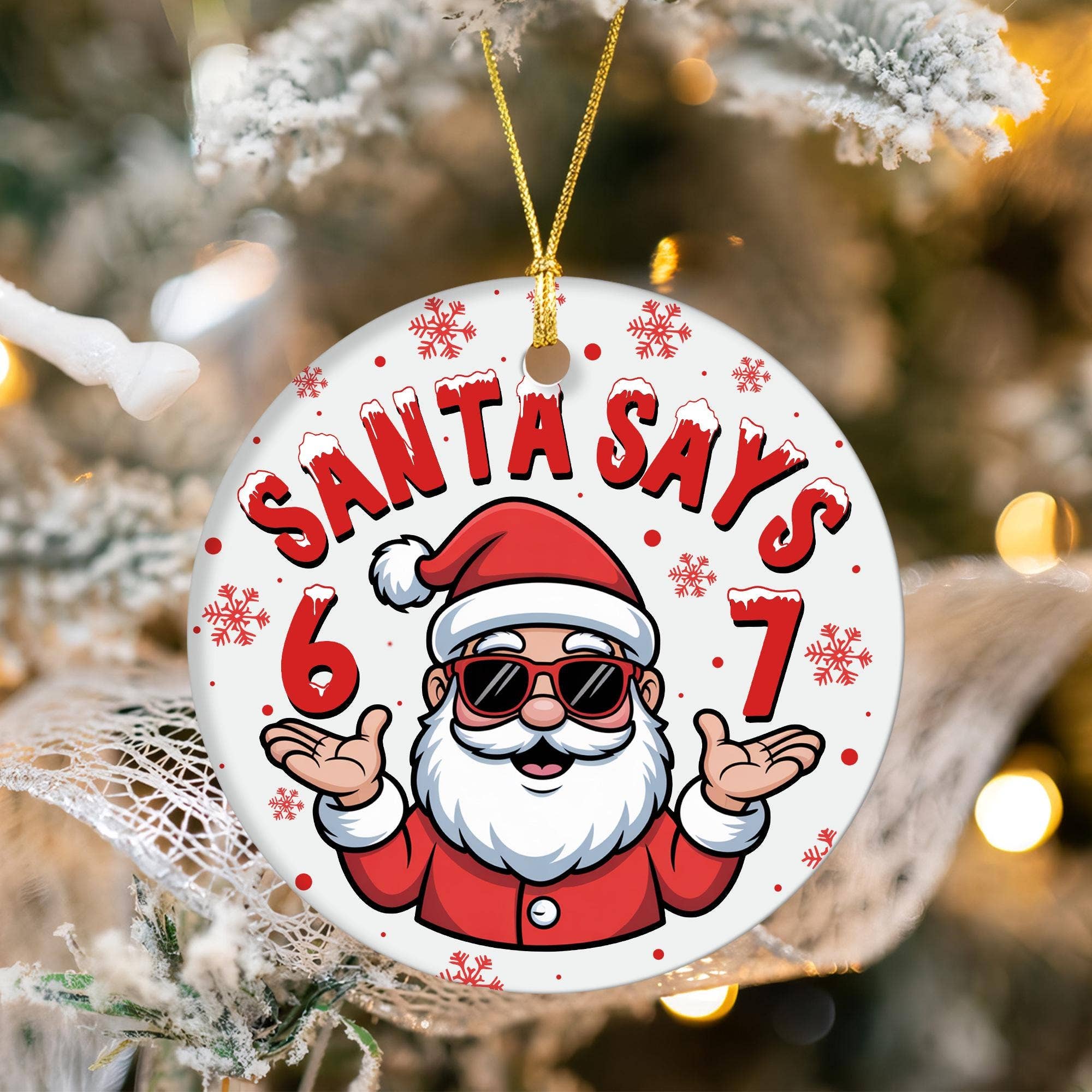 Embrova – wholesale Ornament – Funny Six Seven Christmas Santa Claus Ornament, Holiday Gift