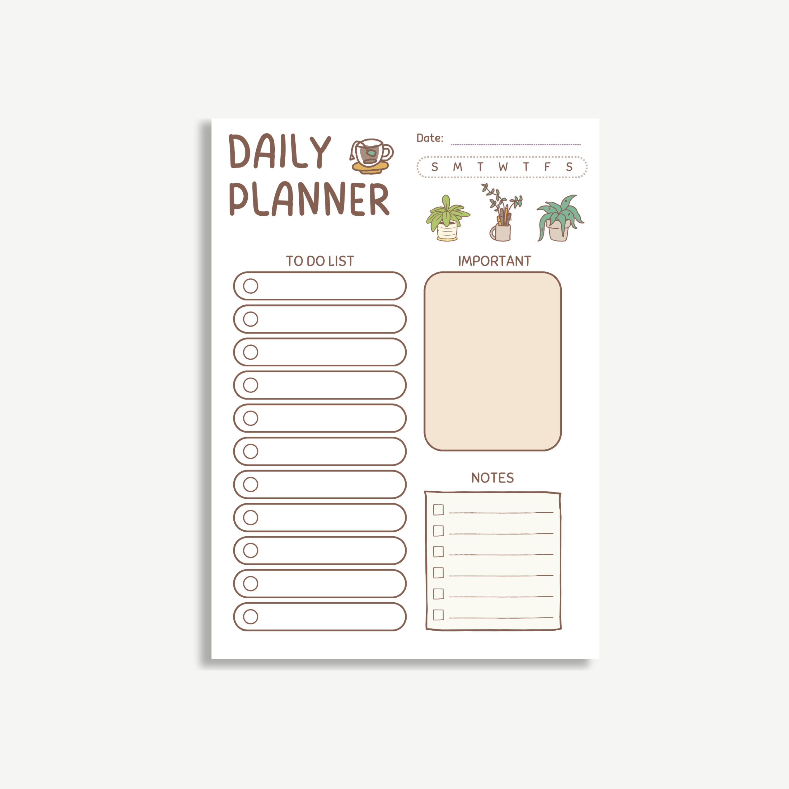 Enchanted Farie Designs - Wholesale Planner - Cozy Daily Planner Notepad | Minimal To-Do List Pad1