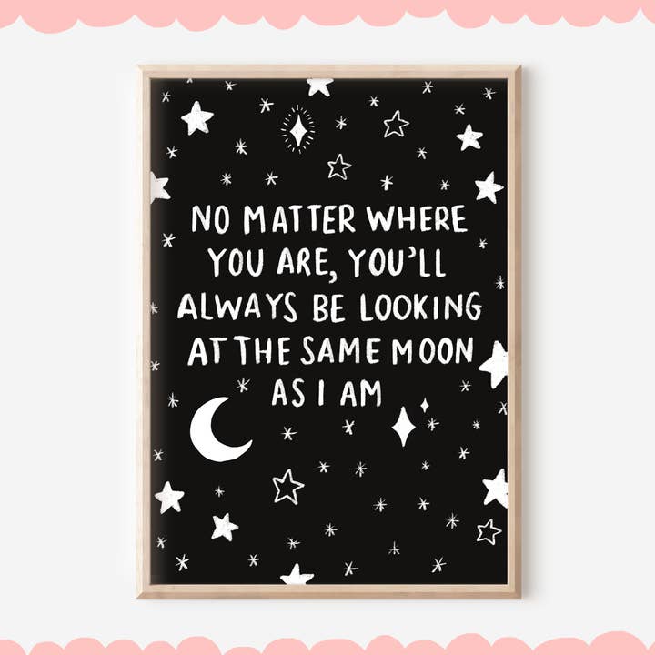 Impresión con cita de estrellas lunares: «No importa dónde estés» para venta al por mayor de Sollinova