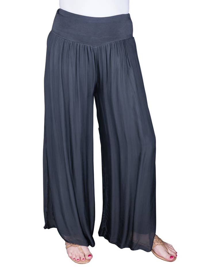 TINA Stephens Italy/Tees By Tina - Wholesale Pants - Women's - Eva Silk Side Slit Pant (PL206)5