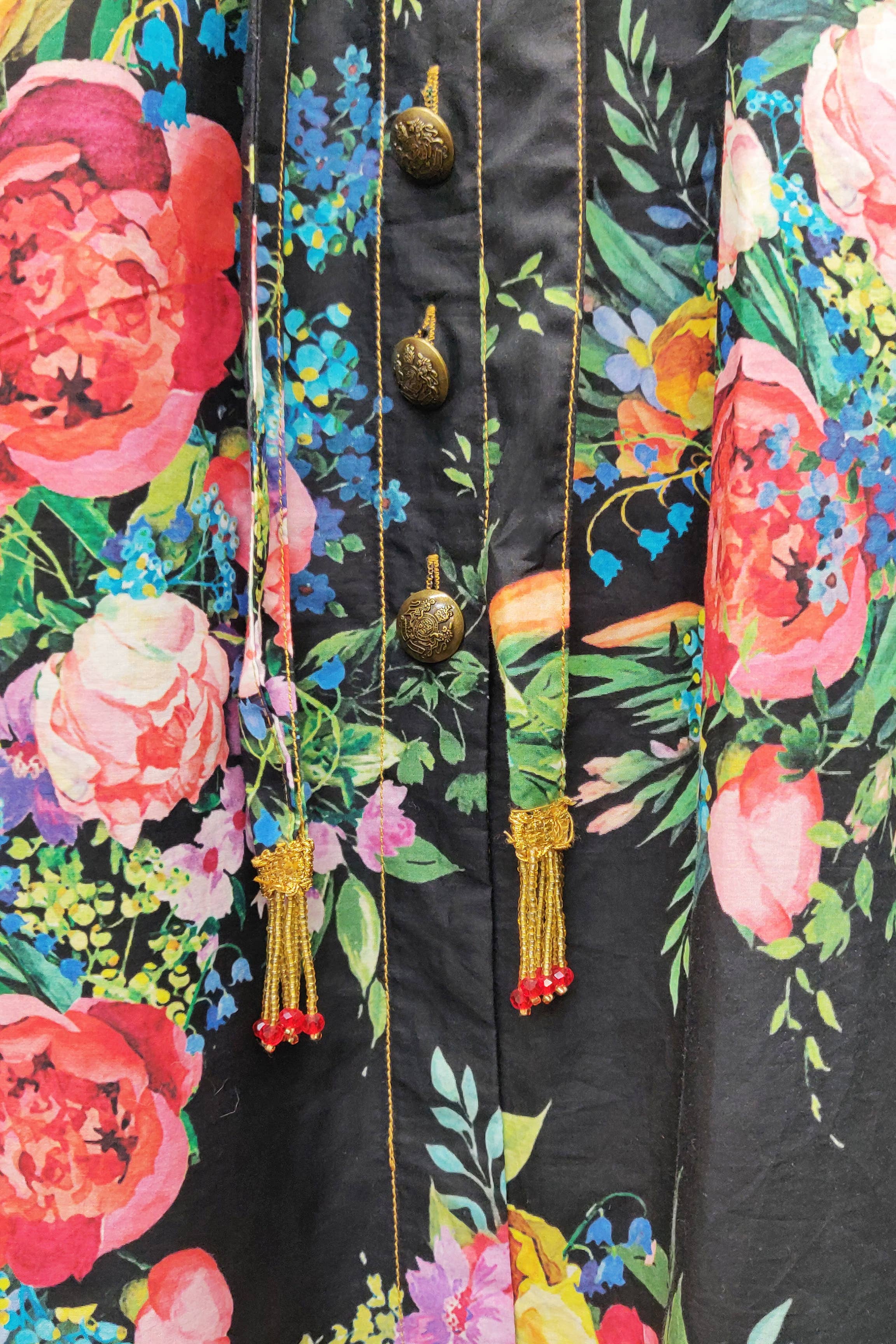 Black Floral Zinnia Shirt-Dress for wholesale on Faire32