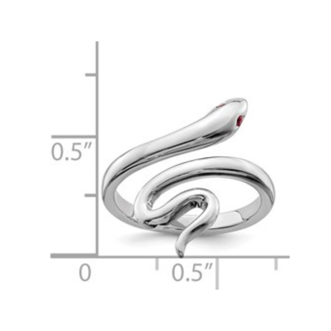 FCJ Jewelry LLC - Wholesale Cocktail/statement ring - Sterling Silver Snake Toe Ring with Lab-Created Ruby5