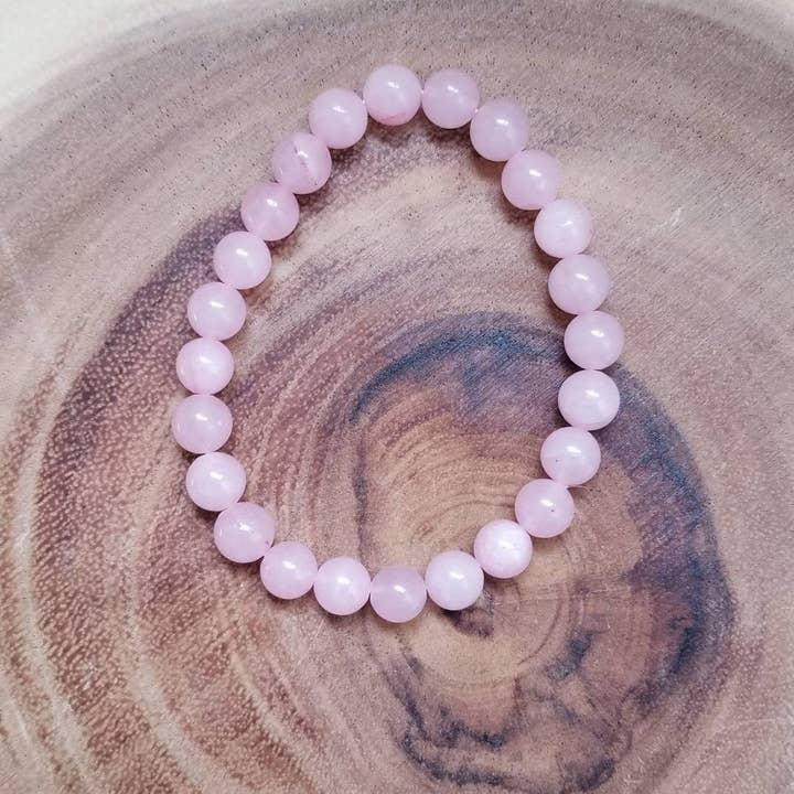 Bracelet extensible en quartz rose de Madagascar pour la vente par Elle Brands LLC