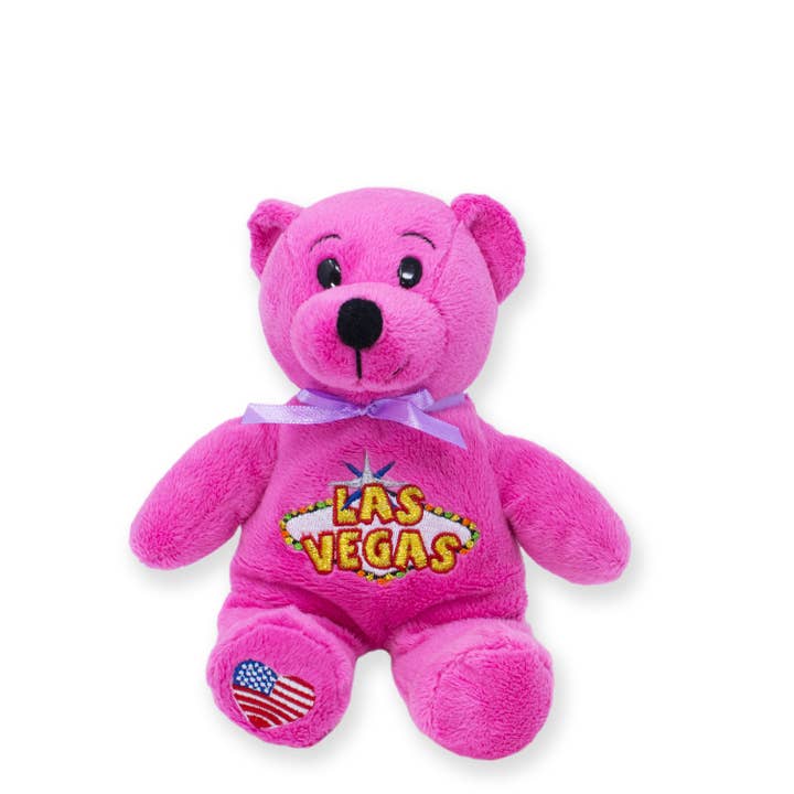 6" Las Vegas Symbolz® Pink Teddy Bear for wholesale by Plushology® by RGU