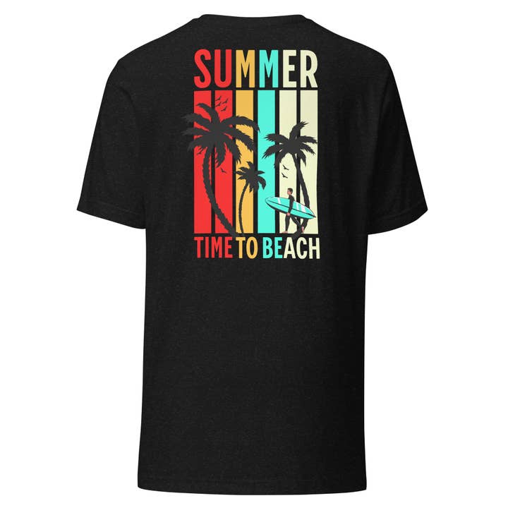 Summer Time palm trees retro Unisex t-shirt for wholesale by Howlydog Studios