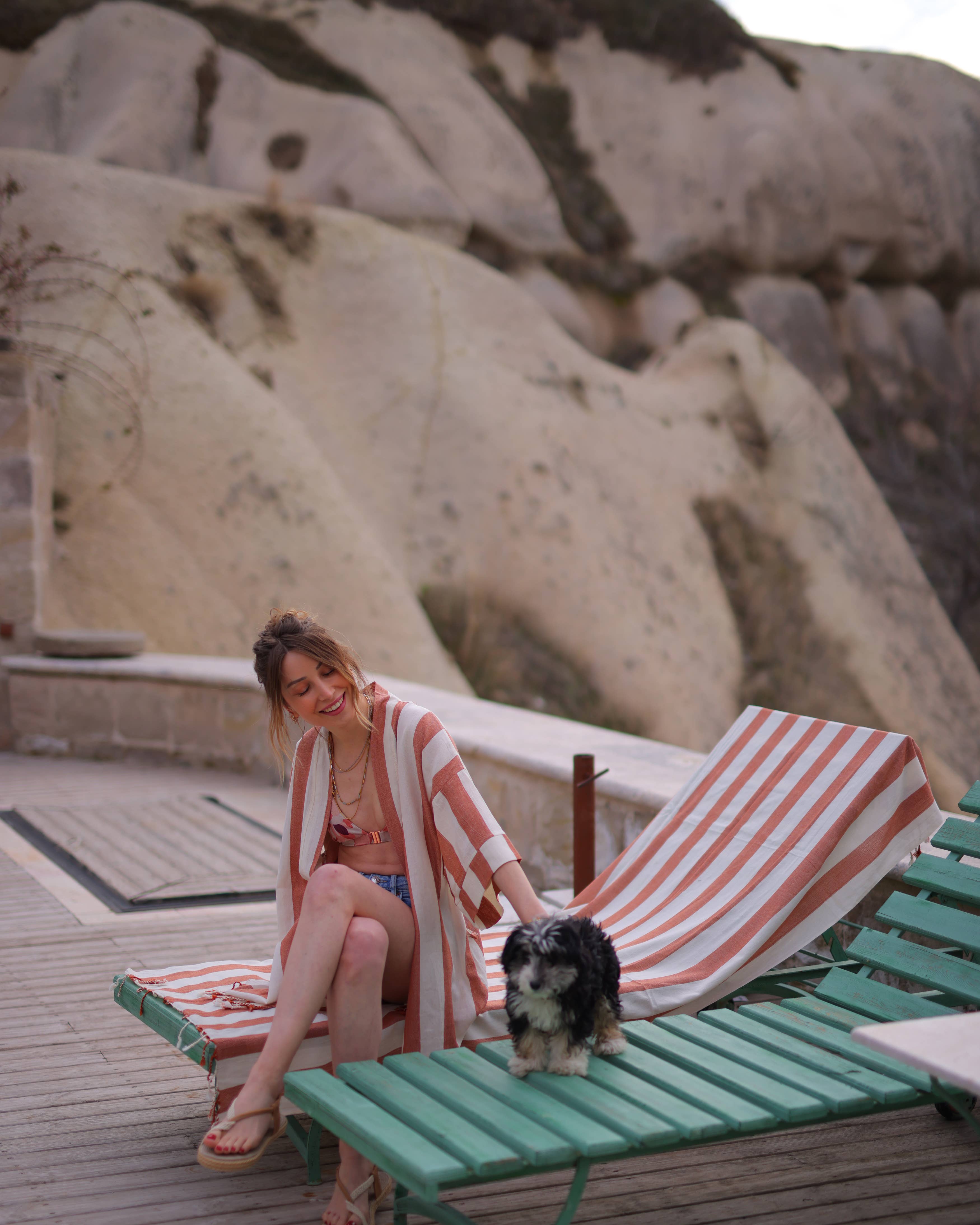 Moa - Wholesale Swim Cover Up - Women's - Striped Orange Beach Cover Up 4