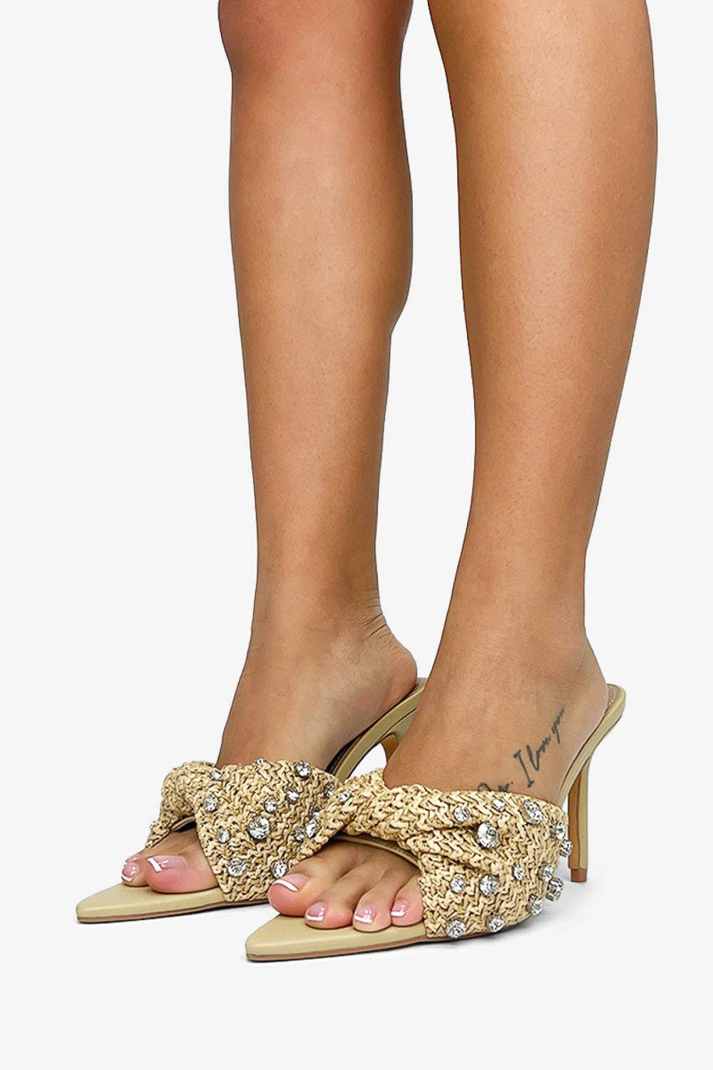 Lemonade Shoes - Vendita all'ingrosso Tacchi alti - Donna - KORRA - Sandali di lusso in rafia con perline, tonalità dorata11