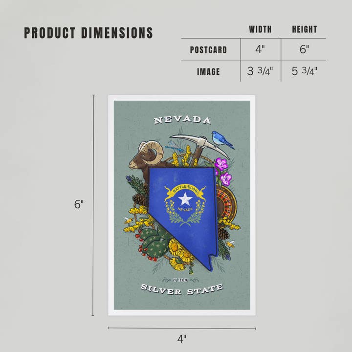 Lantern Press - Wholesale Postcard - PREMIUM POSTCARDS Nevada, State Treasure Trove4