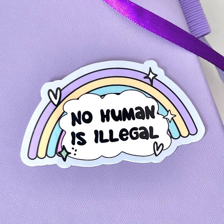 Peach Tree Design Shop - Wholesale Sticker - No Humans Are Illegal Sticker0