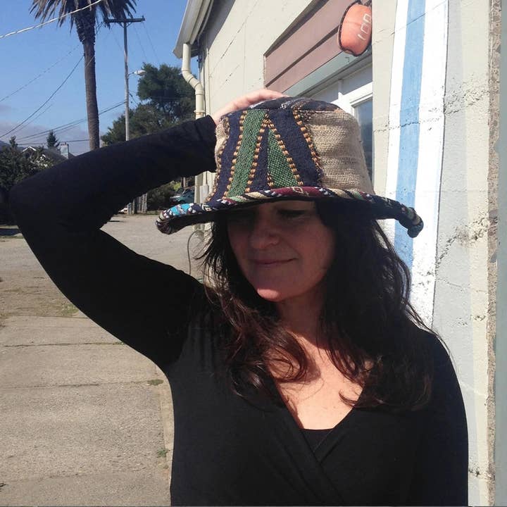 Up-cycled Patchwork Hat With Finished Brim Each Is Unique for wholesale by Jayli Clothing