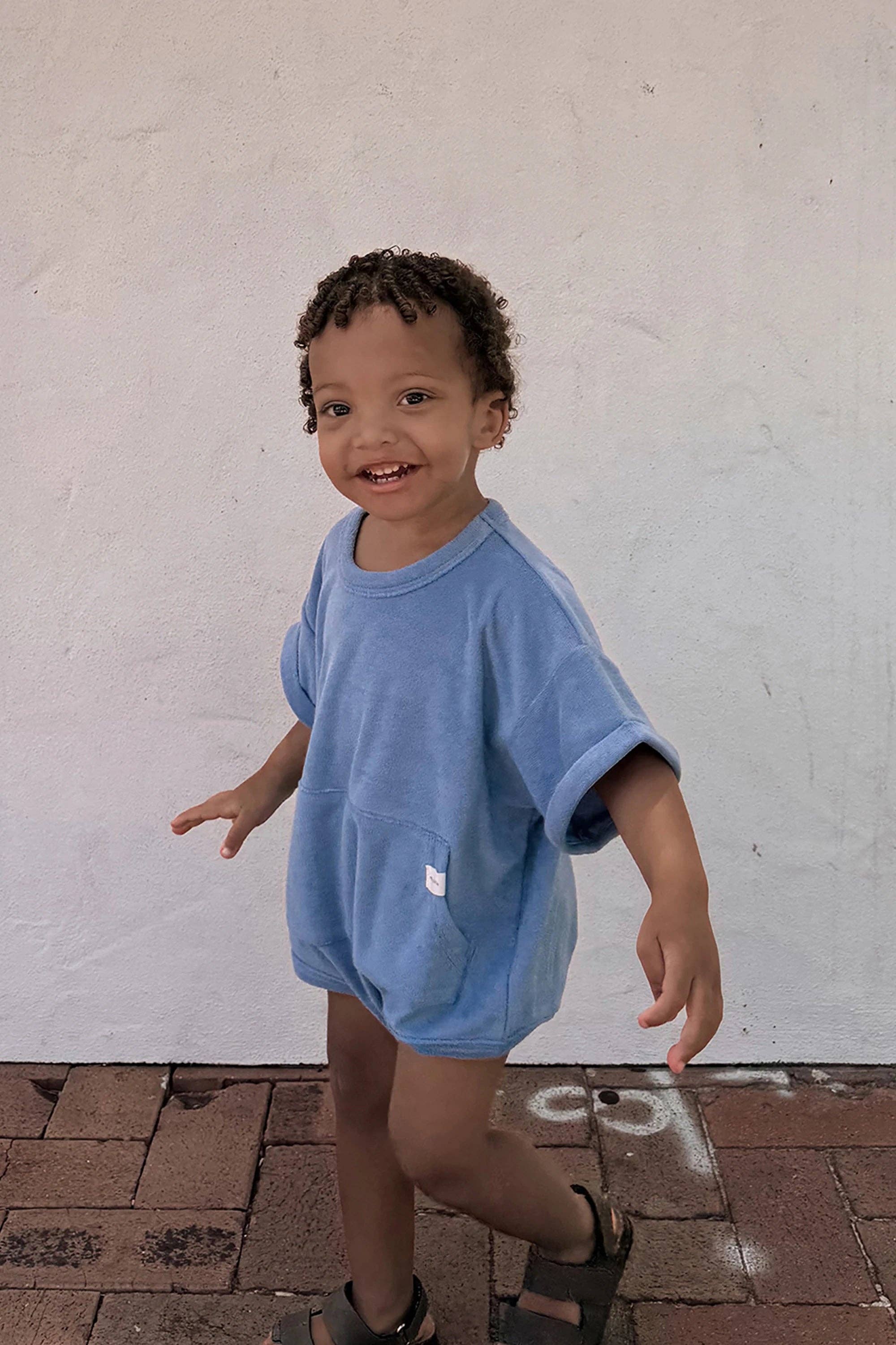 Blueberry Mini Terry Romper for wholesale on Faire8