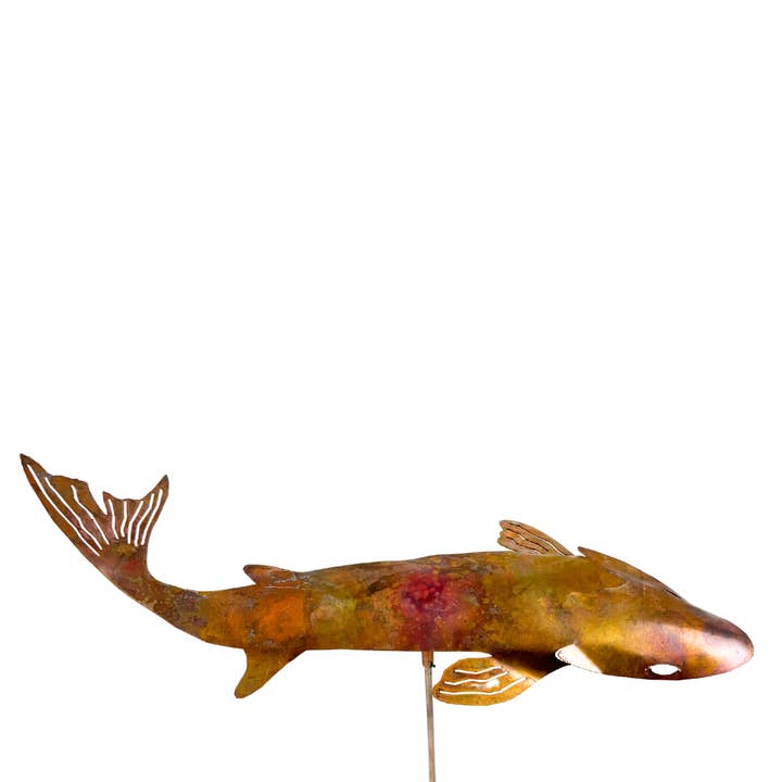 Clever Goods by Annabelle Noel Designs - Wholesale Garden/Lawn Stake - Natural Copper Koi Garden Stake
