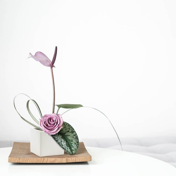 WGV International - Wholesale Vase - WGV White Glossy Ceramic Square Cube - 3.75"H2