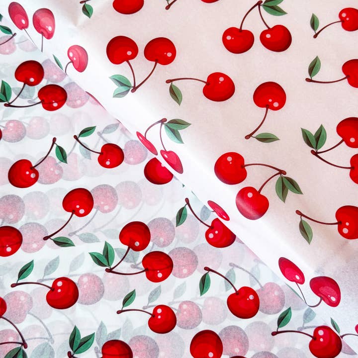 28" x 20" Red Cherry 17g White Wrapping Tissue Paper Sheets for wholesale by ByHome