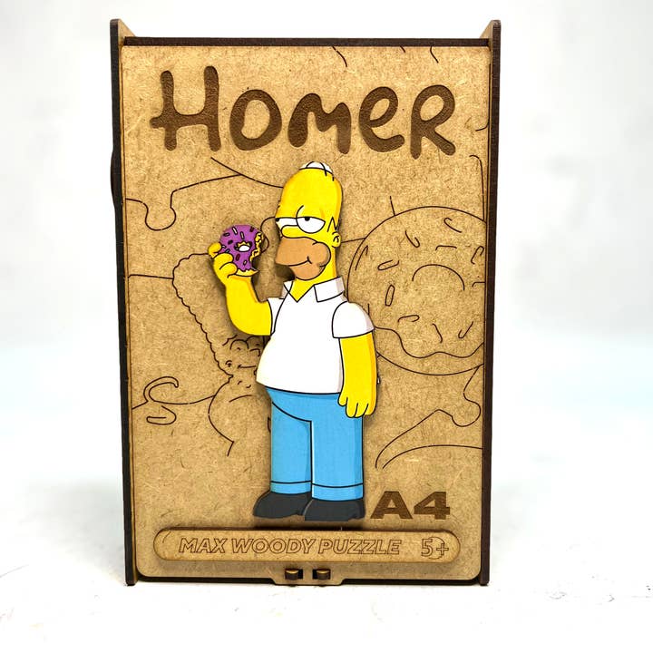 Træpuslespil Homer M størrelse 90 stk for engroshandel hos Max Woody™
