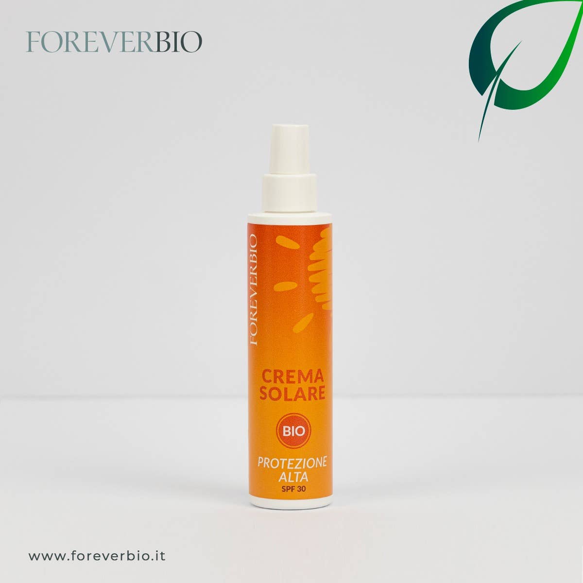 Foreverbio - Vente Crèmes solaires - Spray bio haute protection solaire 125 ml ; fabriqué en Italie