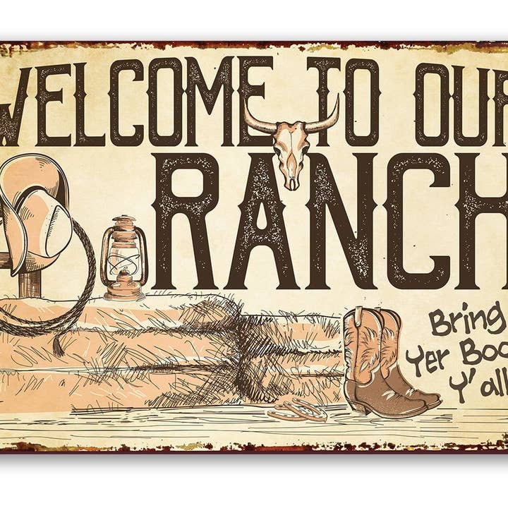 Lone Star Art Metal Signs - Wholesale Sign - Cat Lover Sign | Welcome To Our Ranch - Metal Sign - Great G