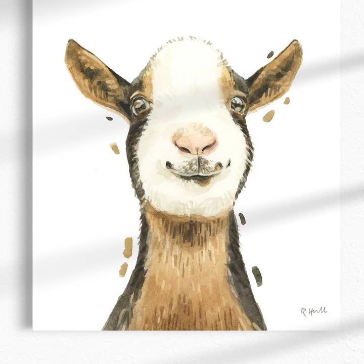 Ziege A4/Buchstaben-Aquarell-Druck für den Großhandel von Robert James Hull