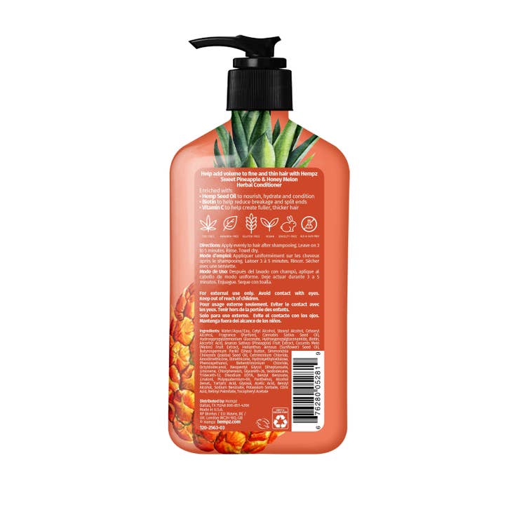 Hempz UK - Wholesale Hair conditioner - Sweet Pineapple & Honey Melon Herbal Conditioner with Vegan Biotin & Vitamin C for Thin/Fine Hair3