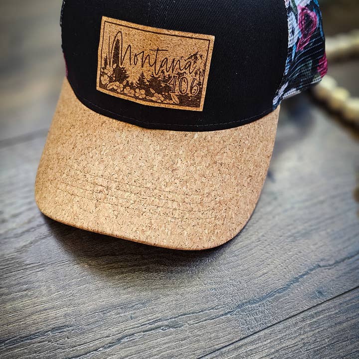 BRIARANDSPHINX - Wholesale Trucker hat – Unisex - Black floral cork