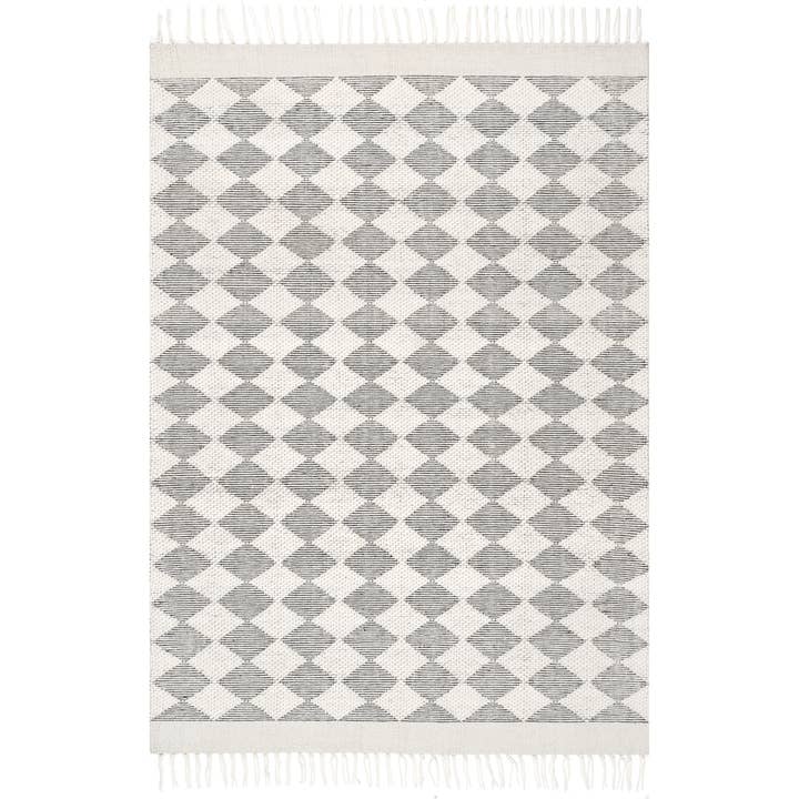 Grey Fractal Diamond Wool Area Rug for wholesale on Faire