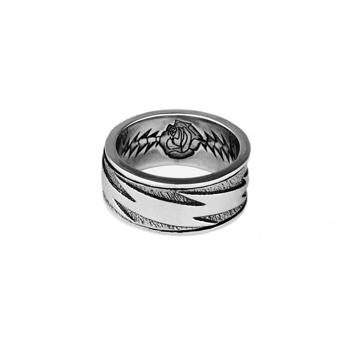 Cynthia Gale New York - Wholesale Band/Stacked Ring - Grateful Dead 13-Point Lightning Bolt Sterling Silver Spinner Ring