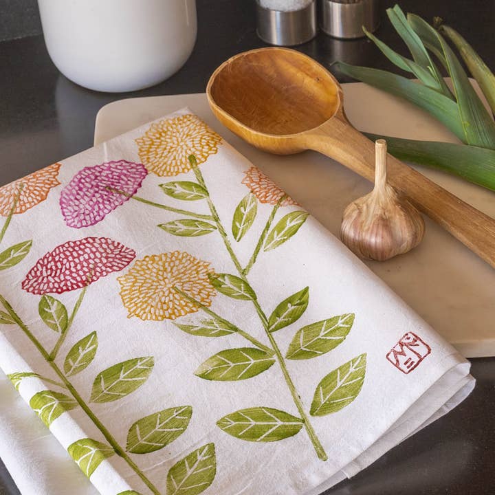 PRETTY FLOURS - Wholesale Tea Towel - Flour Sack Towel - Zinnia1