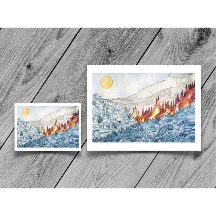 Jill Pelto Art - Wholesale Art Print - Climate Data Landscape Art Print
