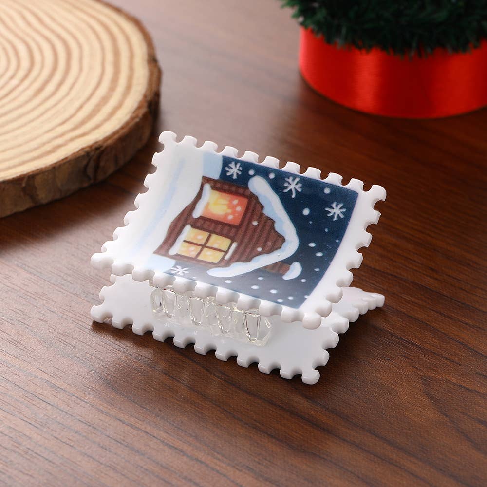 SoapElenGlen - Vente Pince à cheveux – femme - Barrette Timbre-Poste & Carte Postale à Thème de Noël3