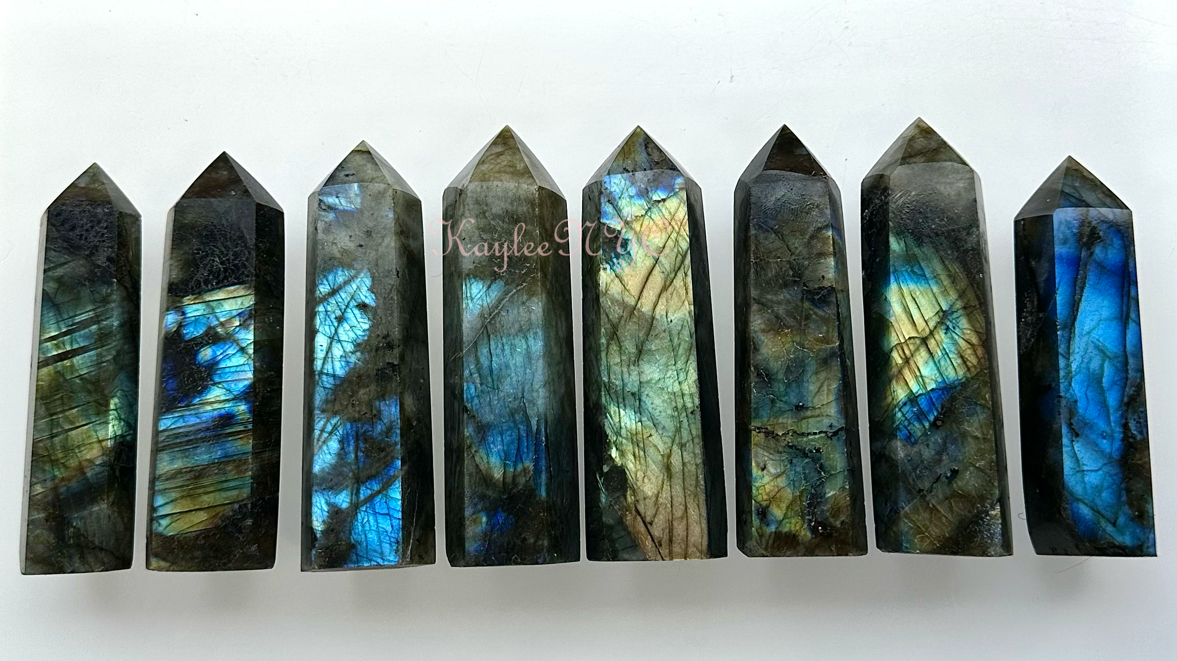 KayleeNYC - Wholesale Spiritual Stone/Crystal - Wholesale Lot 2 lb Natural Labradorite Obelisk Point Crystea2