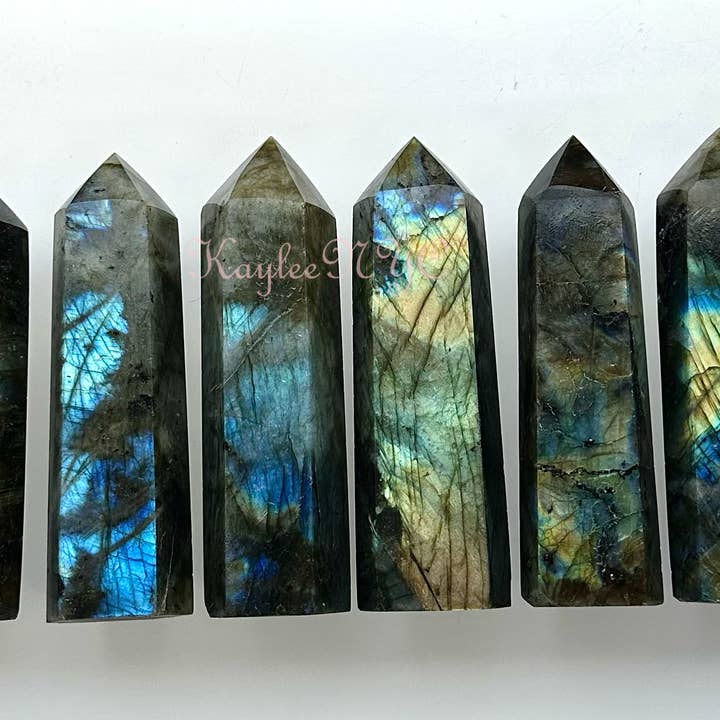 KayleeNYC - Wholesale Spiritual Stone/Crystal - Wholesale Lot 2 lb Natural Labradorite Obelisk Point Crystea2