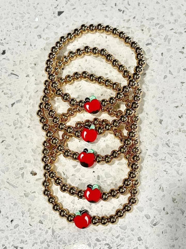 Apple Bracelet, Teacher Appreciation Gift, Back to School for wholesale by threefourteen