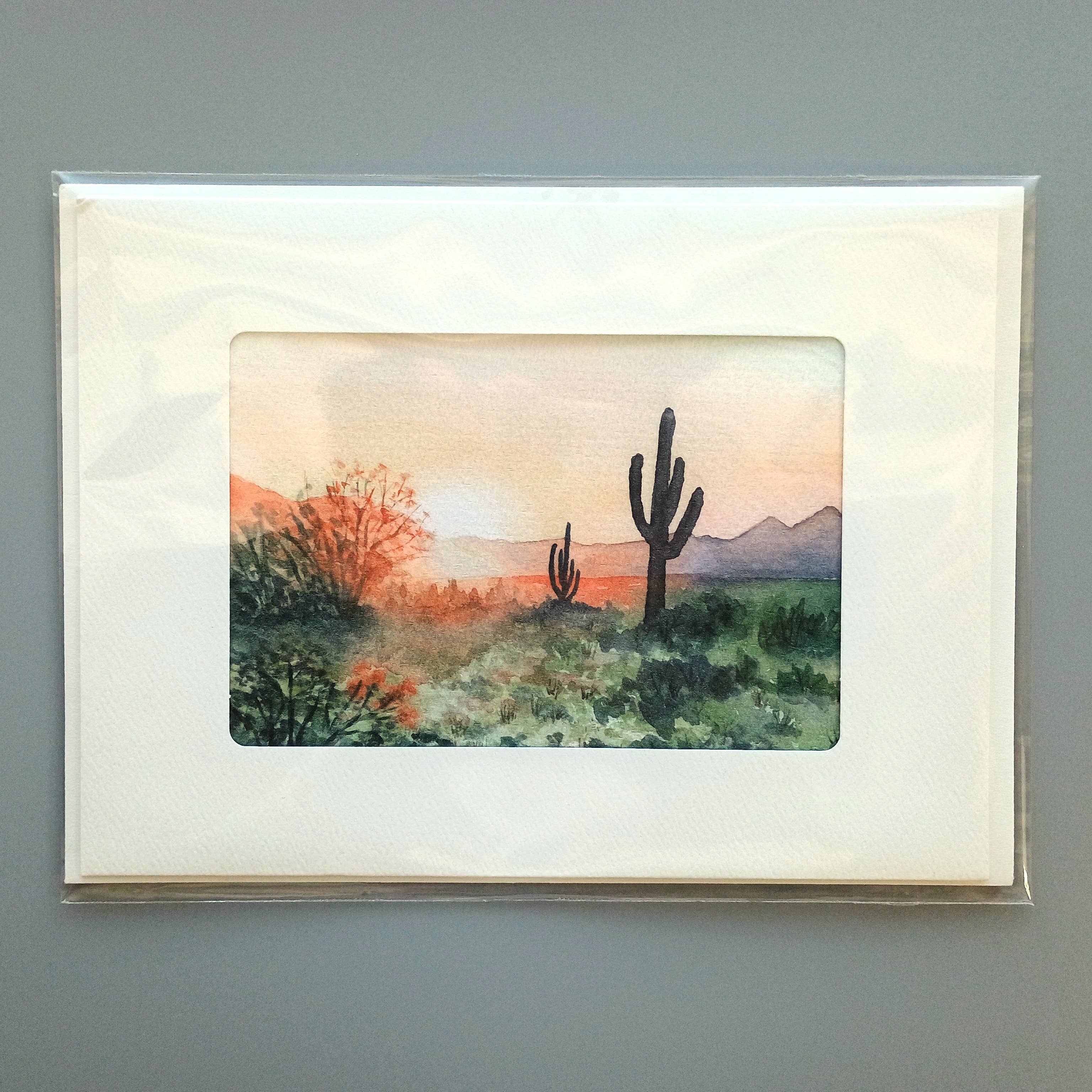 Kathryn Paul Fine Art - Wholesale Everyday Greeting Card - Desert Sunset watercolor greeting card3