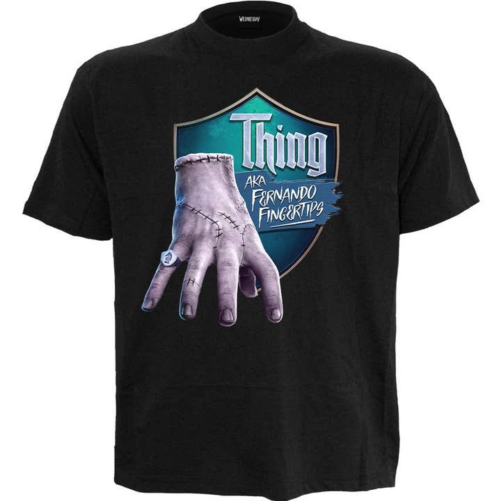 THING - 'FERNANDO FINGERTIPS' - T-shirt med tryck fram Svart för wholesale av Spiral