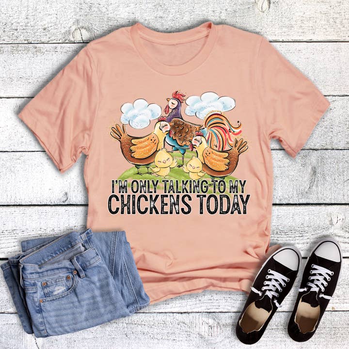 Western Only Talking to My Chickens Graphic Tee for wholesale by The Way Down South