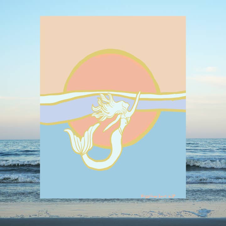 Impression d'art Petite Sirène Rêveuse pour la vente par Of Light & Sea