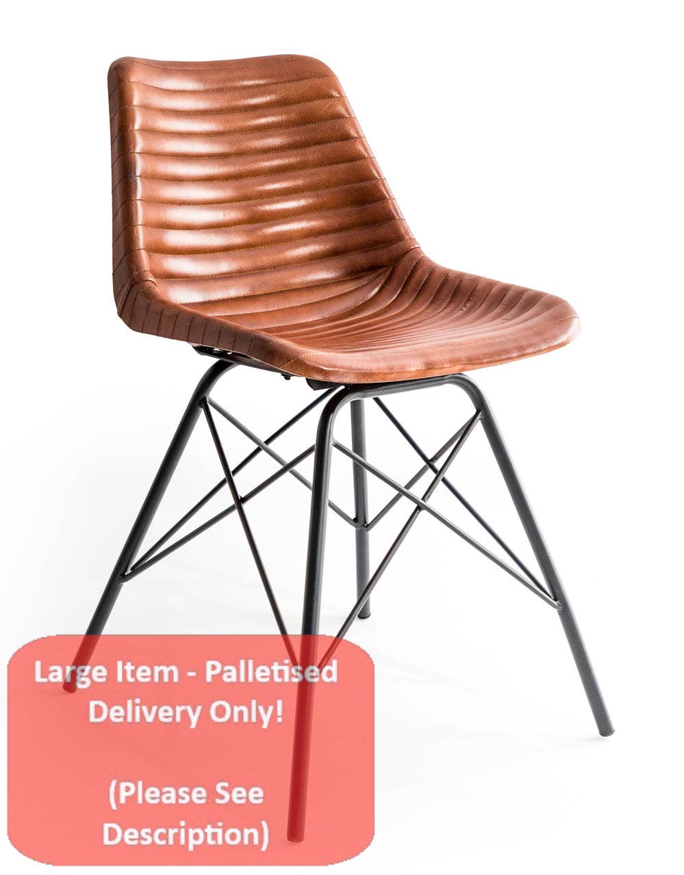 McGowan & Rutherford Ltd – Engroshandel Stol – Industriel vintage læder- og jernstol0