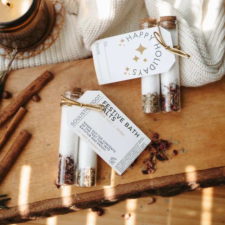 Soulistic Root - Essential Oils & Self Care Gifts - Wholesale Bath Salts - Festive Bath Salts -Stocking Stuffers & Christmas Ornaments